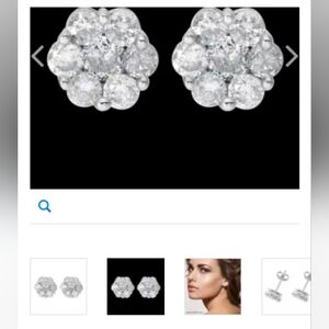 CERTIFIED 1 CARAT 10KT WHITE DIAMOND STUD EARRINGS.